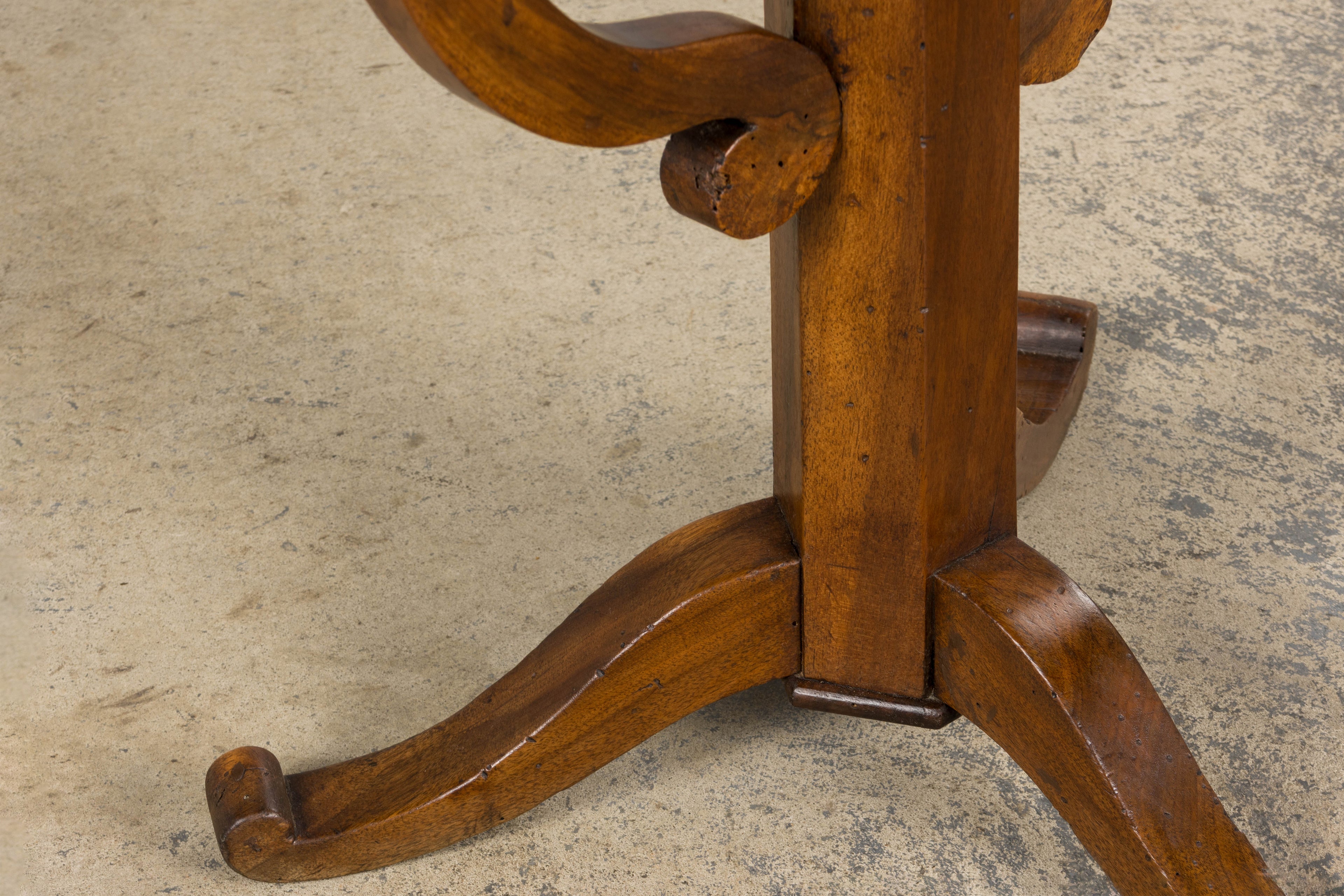 Antique French Louis Philippe Oval Walnut Vendange Wine Tasting Side Table