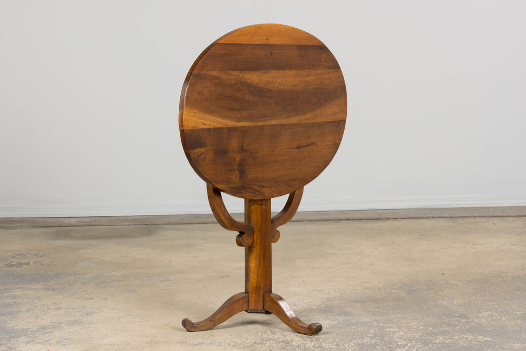Antique French Louis Philippe Oval Walnut Vendange Wine Tasting Side Table