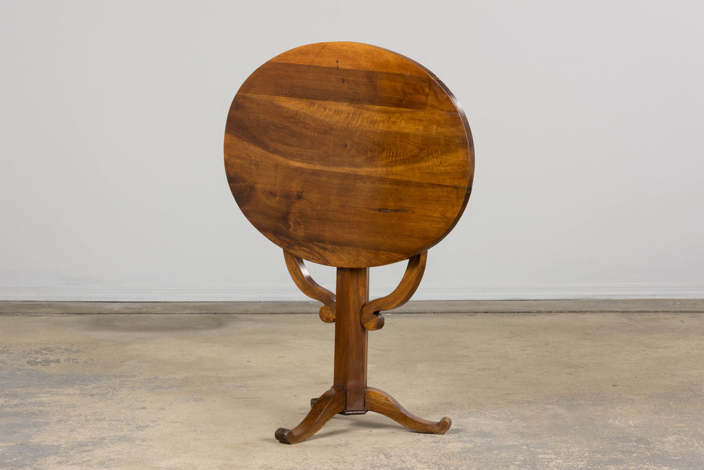 Antique French Louis Philippe Oval Walnut Vendange Wine Tasting Side Table