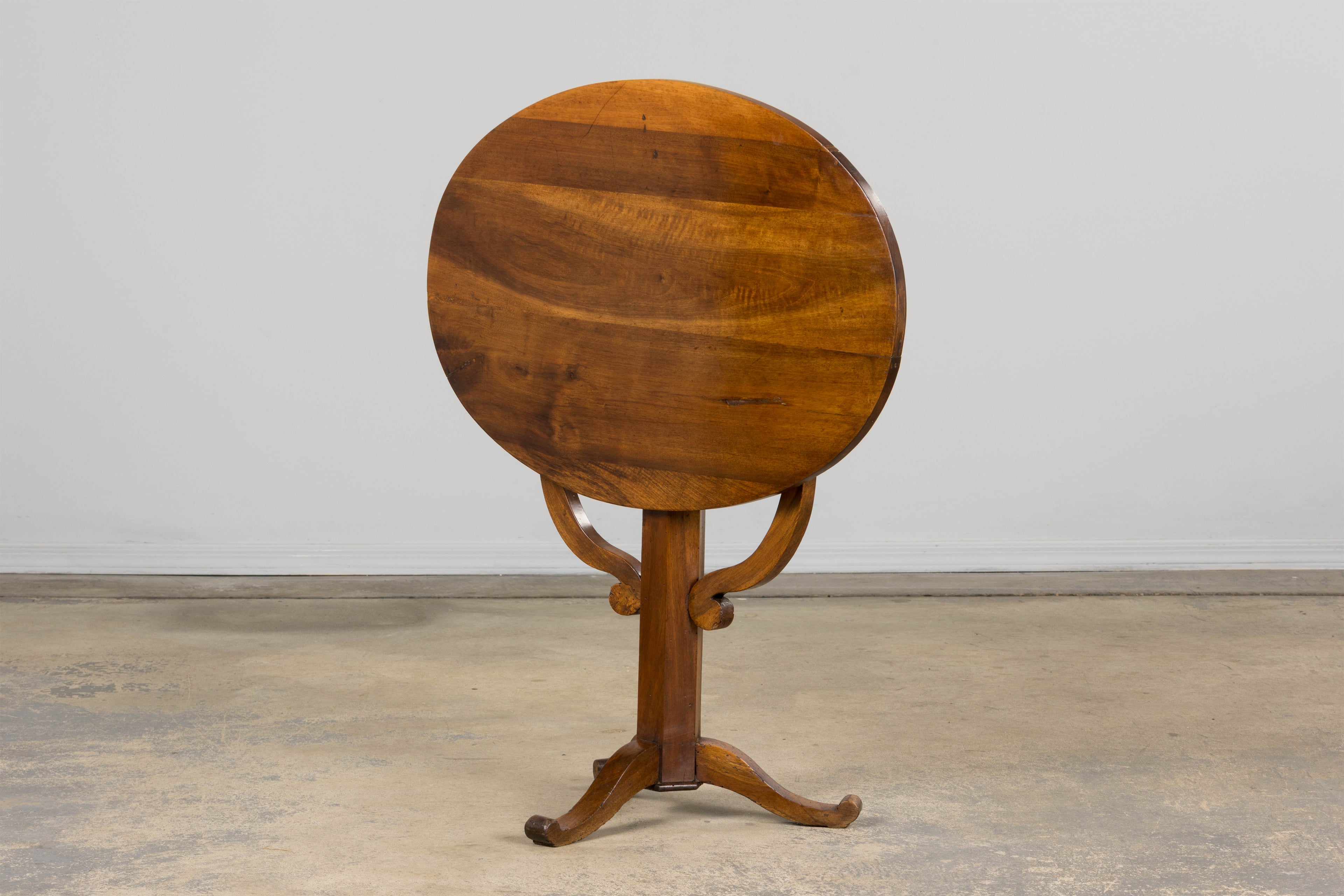 Antique French Louis Philippe Oval Walnut Vendange Wine Tasting Side Table