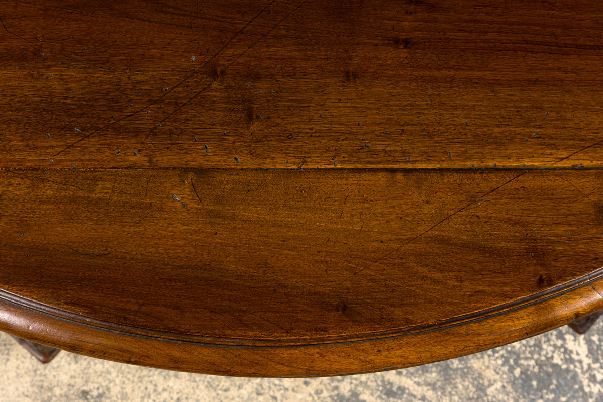 19th Century French Napoleon III Walnut Oval Center Table