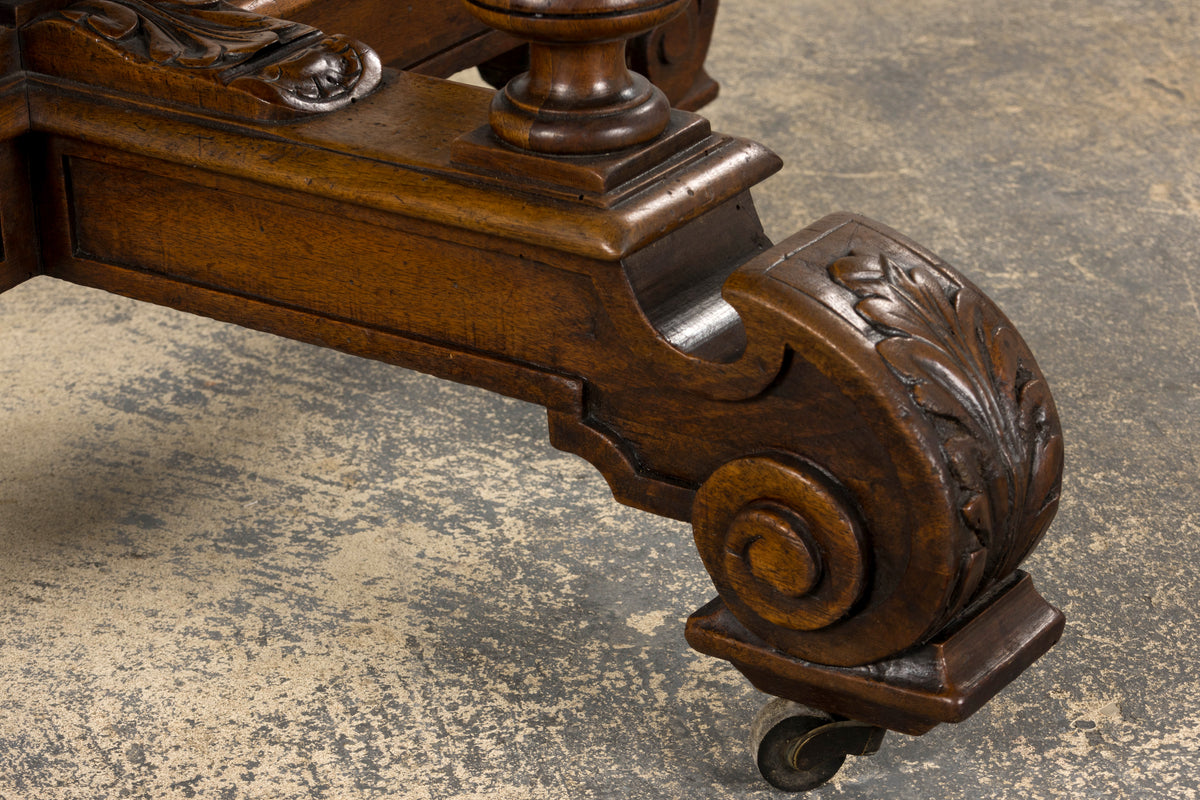 19th Century French Napoleon III Walnut Oval Center Table