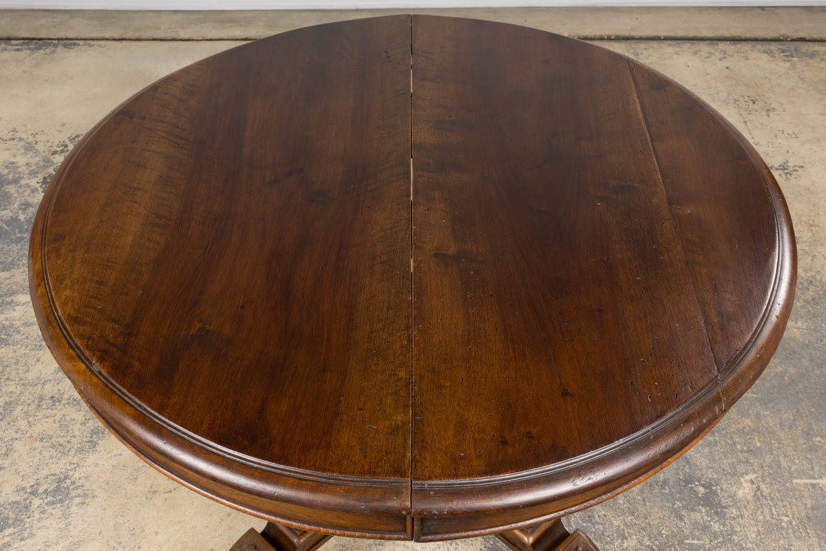 19th Century French Napoleon III Walnut Oval Center Table