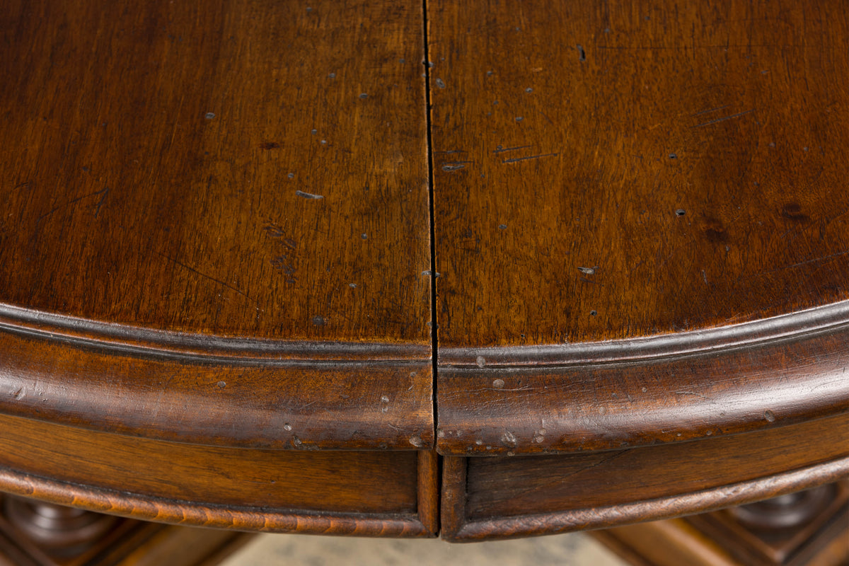 19th Century French Napoleon III Walnut Oval Center Table