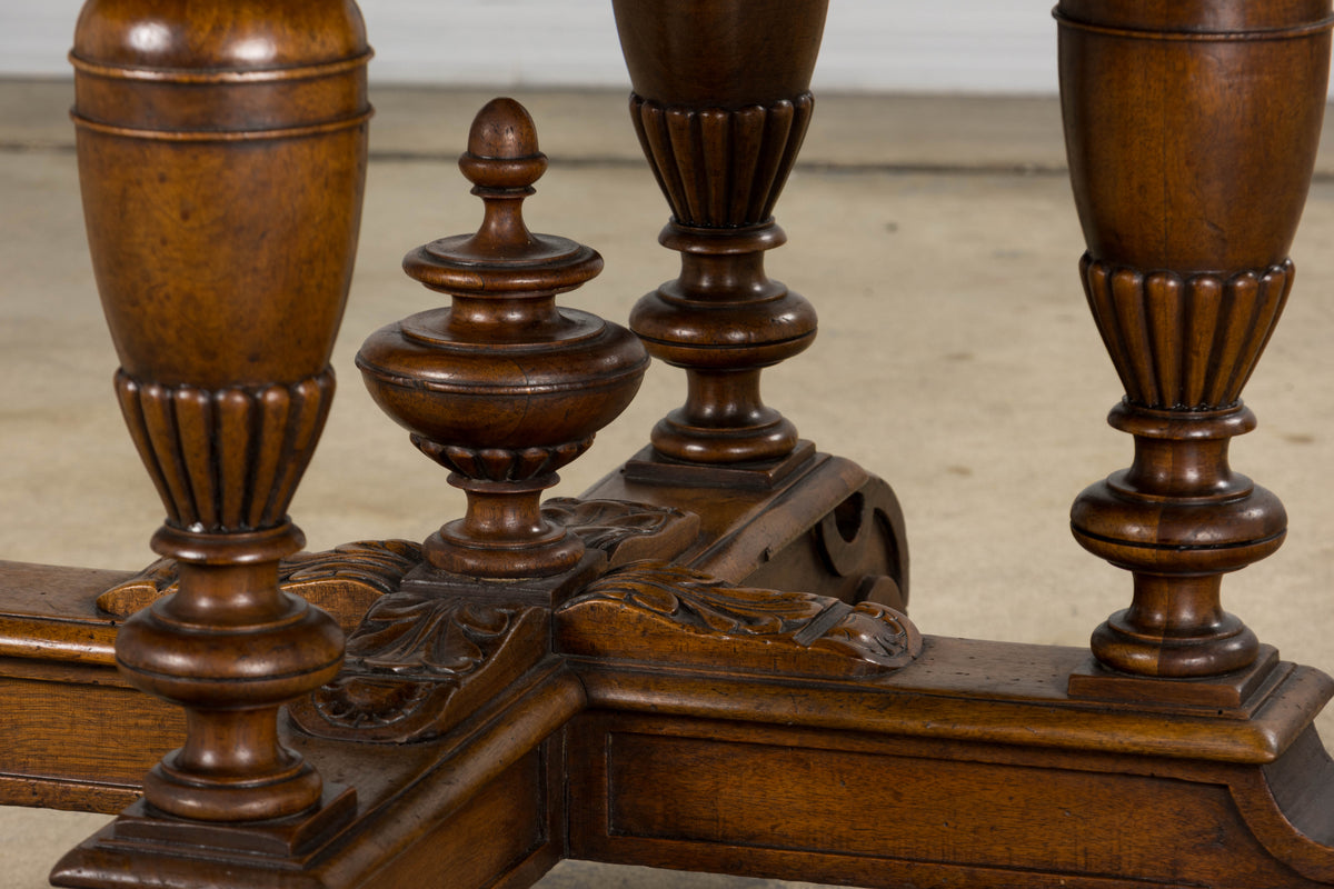19th Century French Napoleon III Walnut Oval Center Table