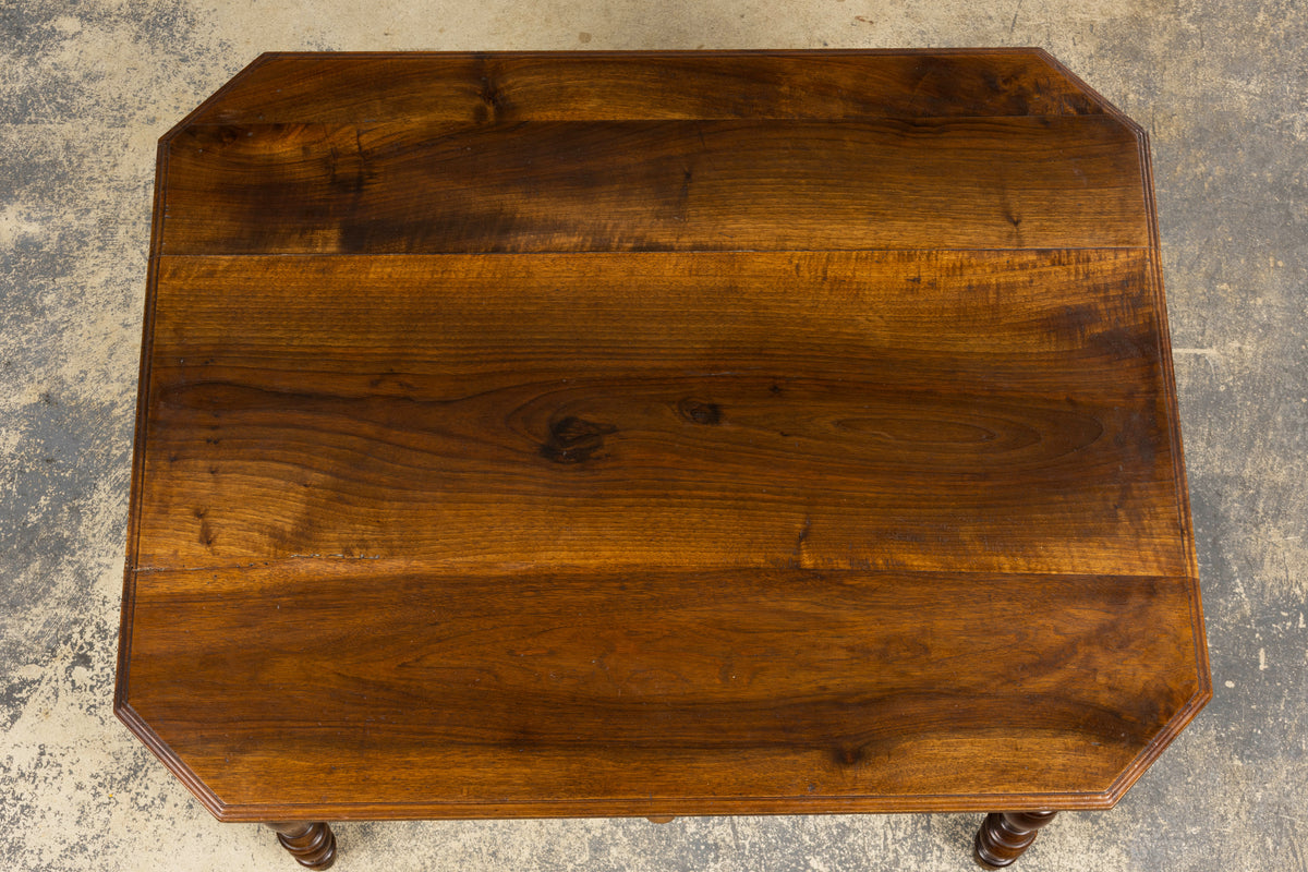 19th Century Country French Louis Philippe Style Walnut Writing Desk