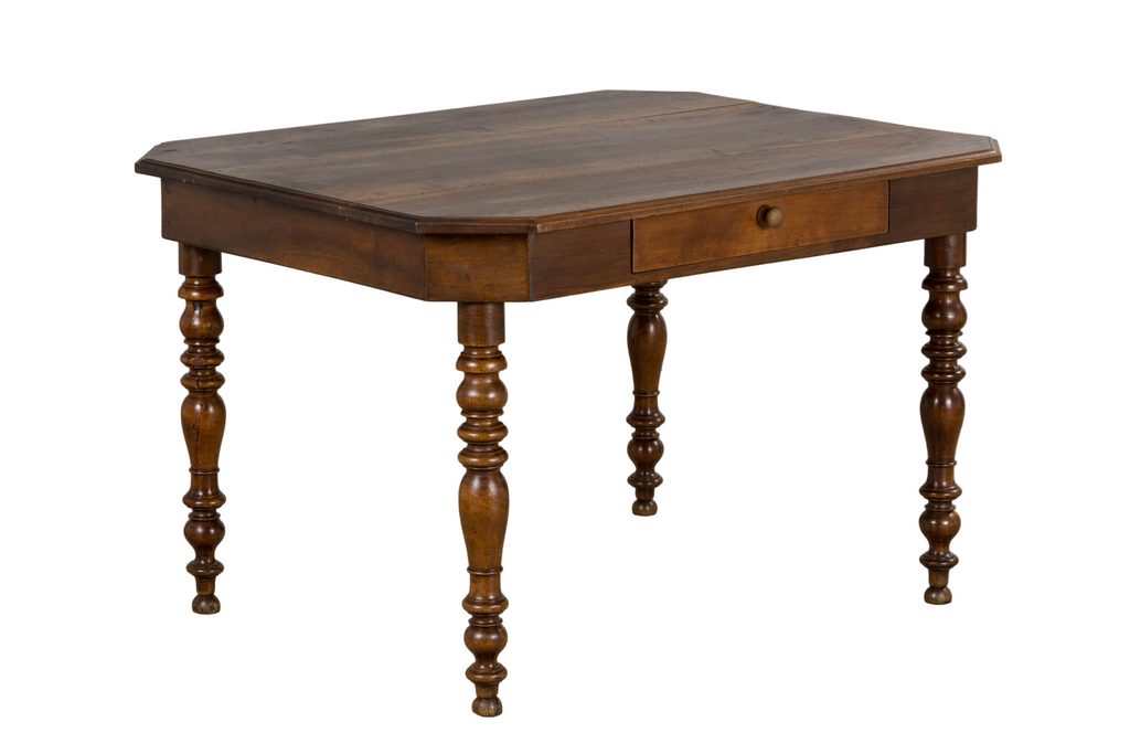 19th Century Country French Louis Philippe Style Walnut Writing Desk