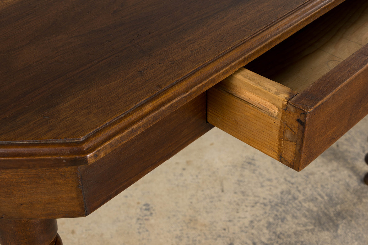 19th Century Country French Louis Philippe Style Walnut Writing Desk