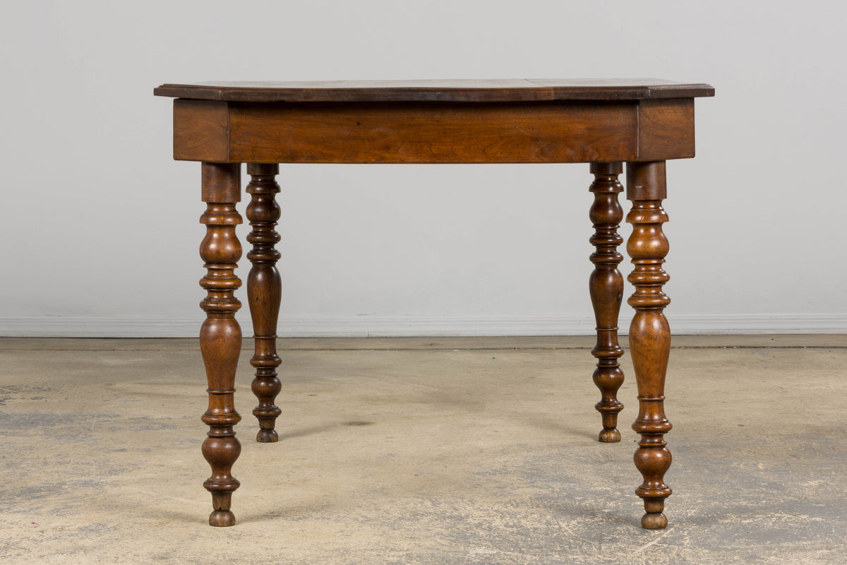 19th Century Country French Louis Philippe Style Walnut Writing Desk