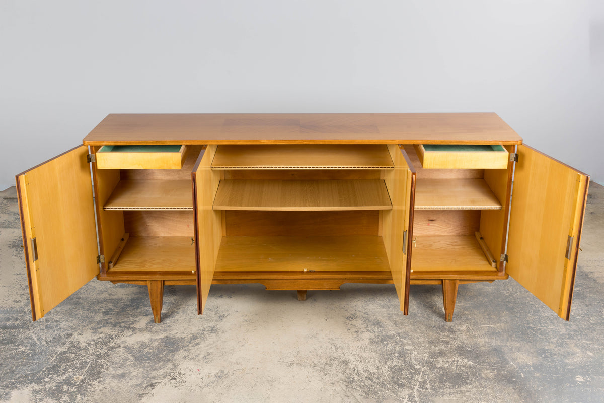 1940s French Art Deco Sycamore Maple Sideboard