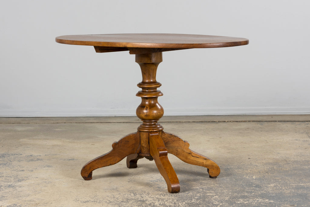 Antique French Louis Philippe Style Walnut Tilt-Top Gueridon Center Table