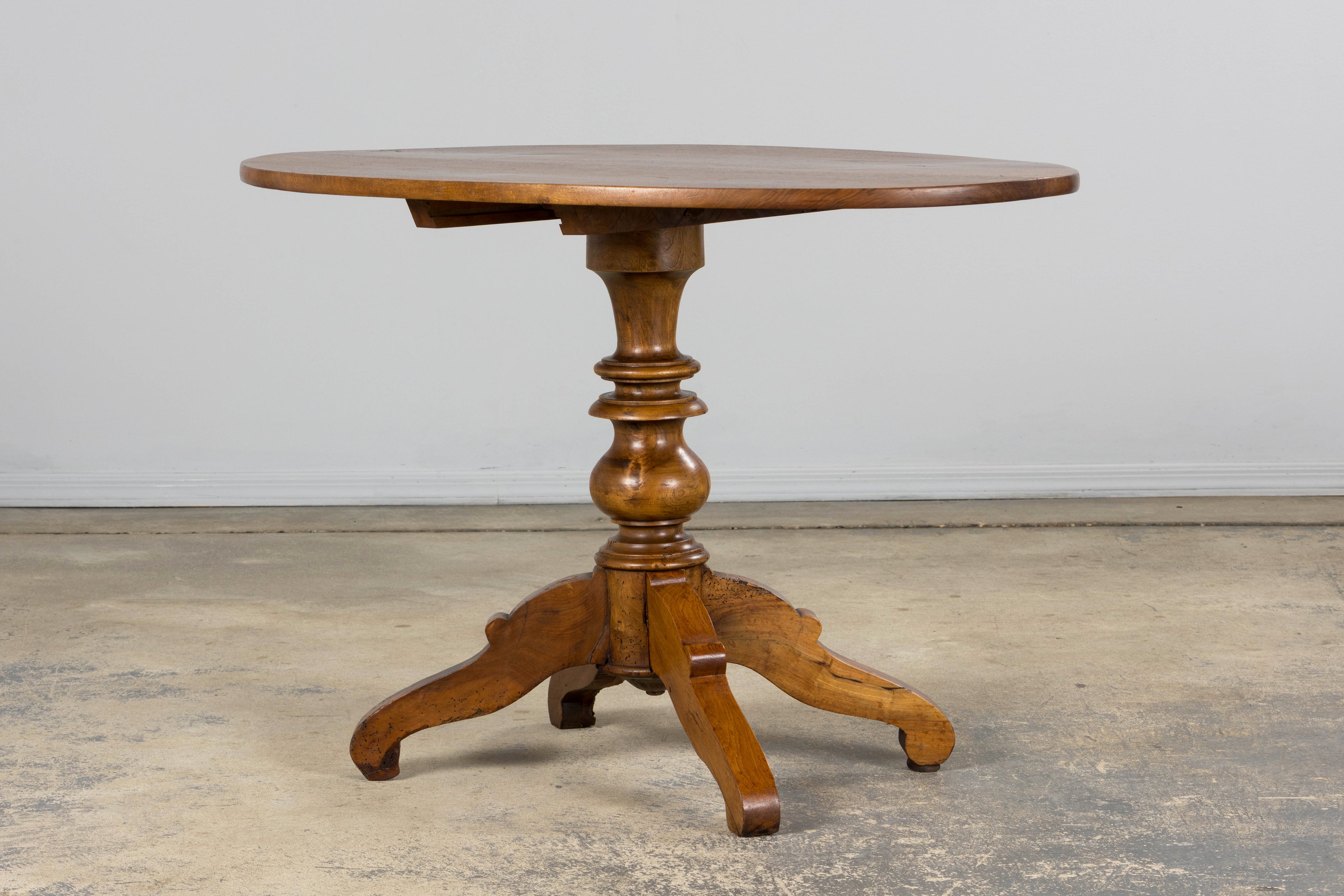 Antique French Louis Philippe Style Walnut Tilt-Top Gueridon Center Table