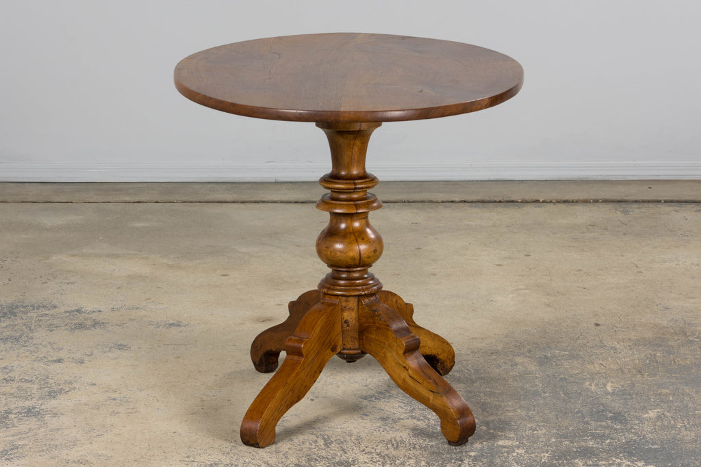 Antique French Louis Philippe Style Walnut Tilt-Top Gueridon Center Table