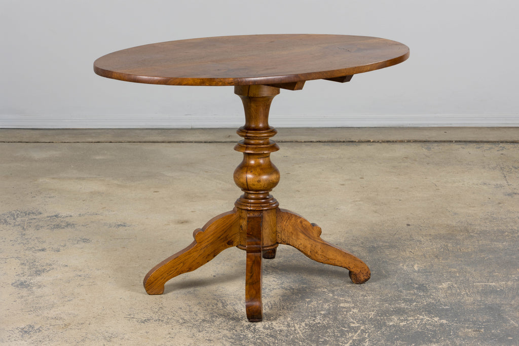 Antique French Louis Philippe Style Walnut Tilt-Top Gueridon Center Table