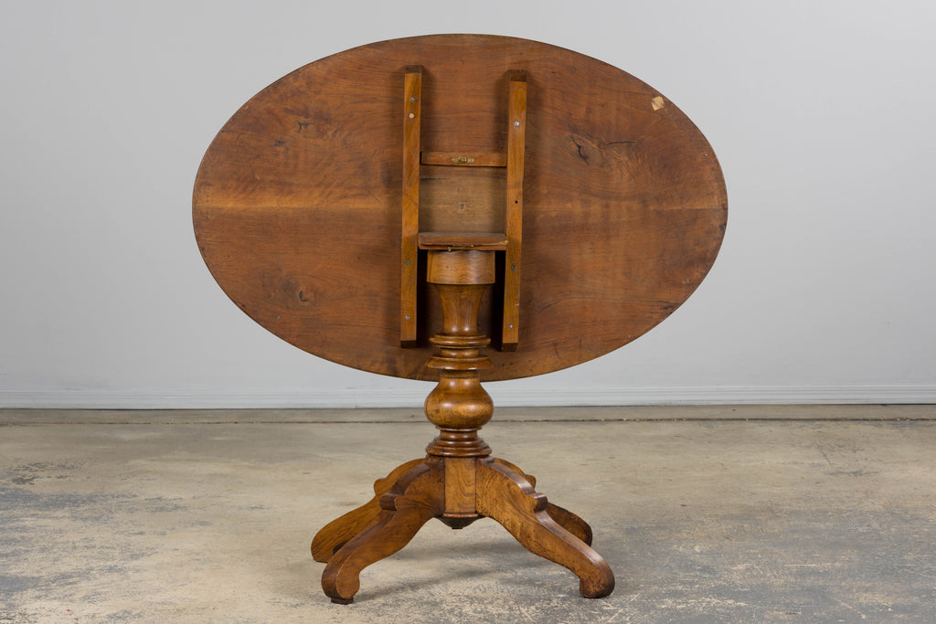 Antique French Louis Philippe Style Walnut Tilt-Top Gueridon Center Table