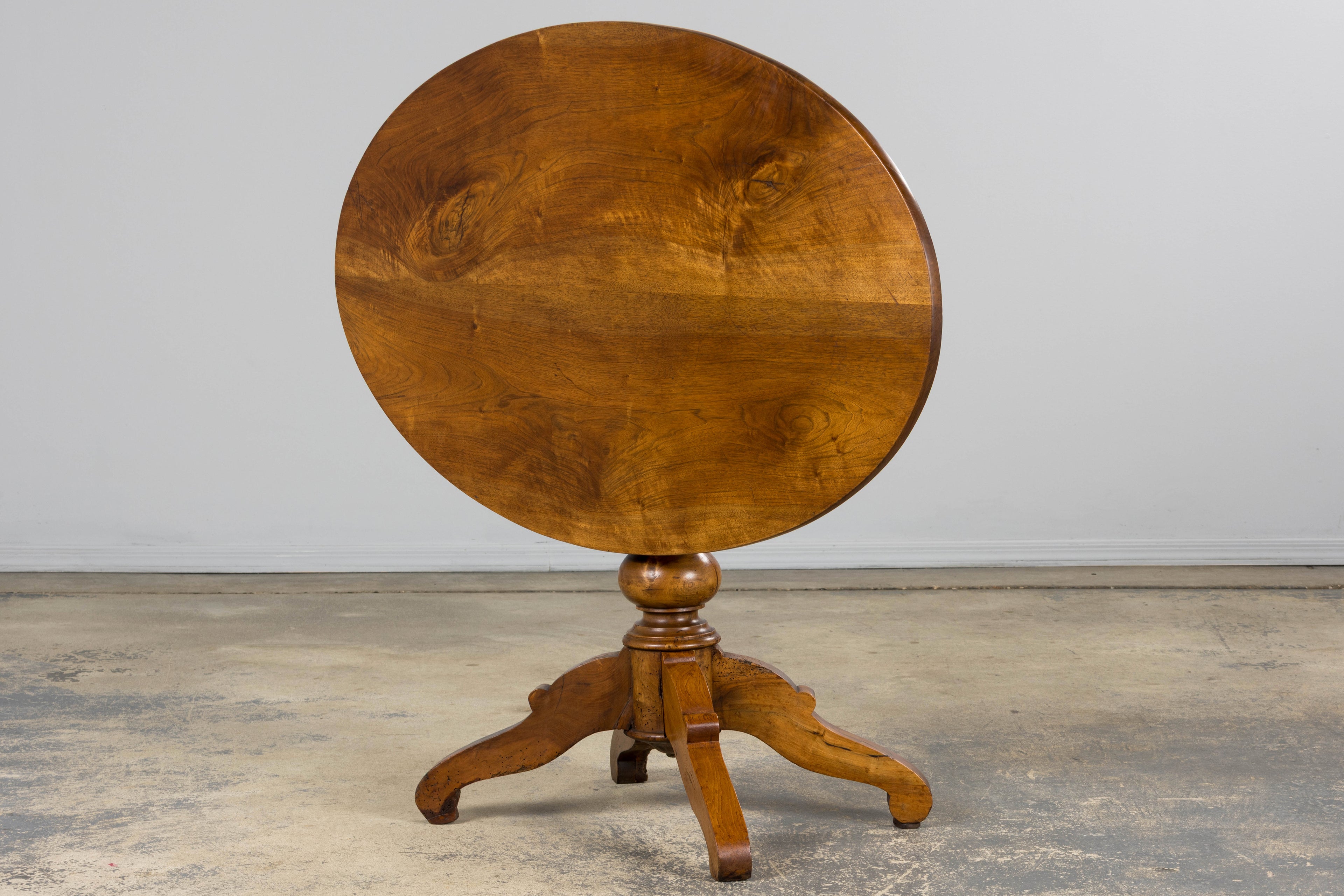 Antique French Louis Philippe Style Walnut Tilt-Top Gueridon Center Table