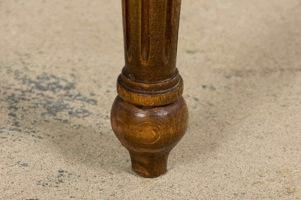 French Louis XVI Style Maple Dining Chairs in Orange Chenille - Set of 8