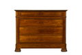 Mid-19th Century French Louis Philippe Walnut Marble Top Commode