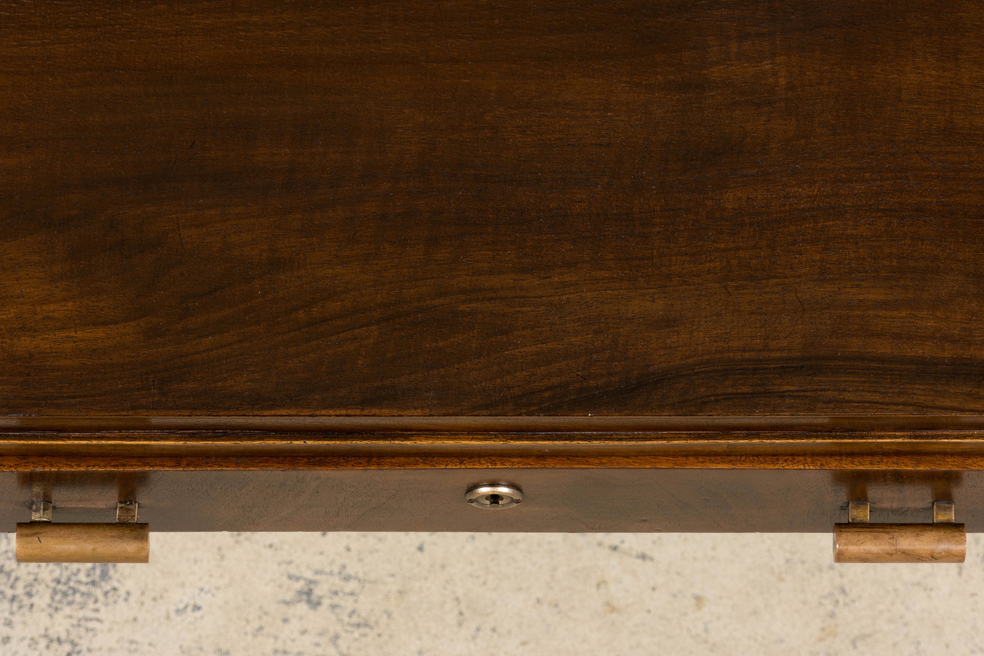 1930s French Art Deco Walnut Writing Desk
