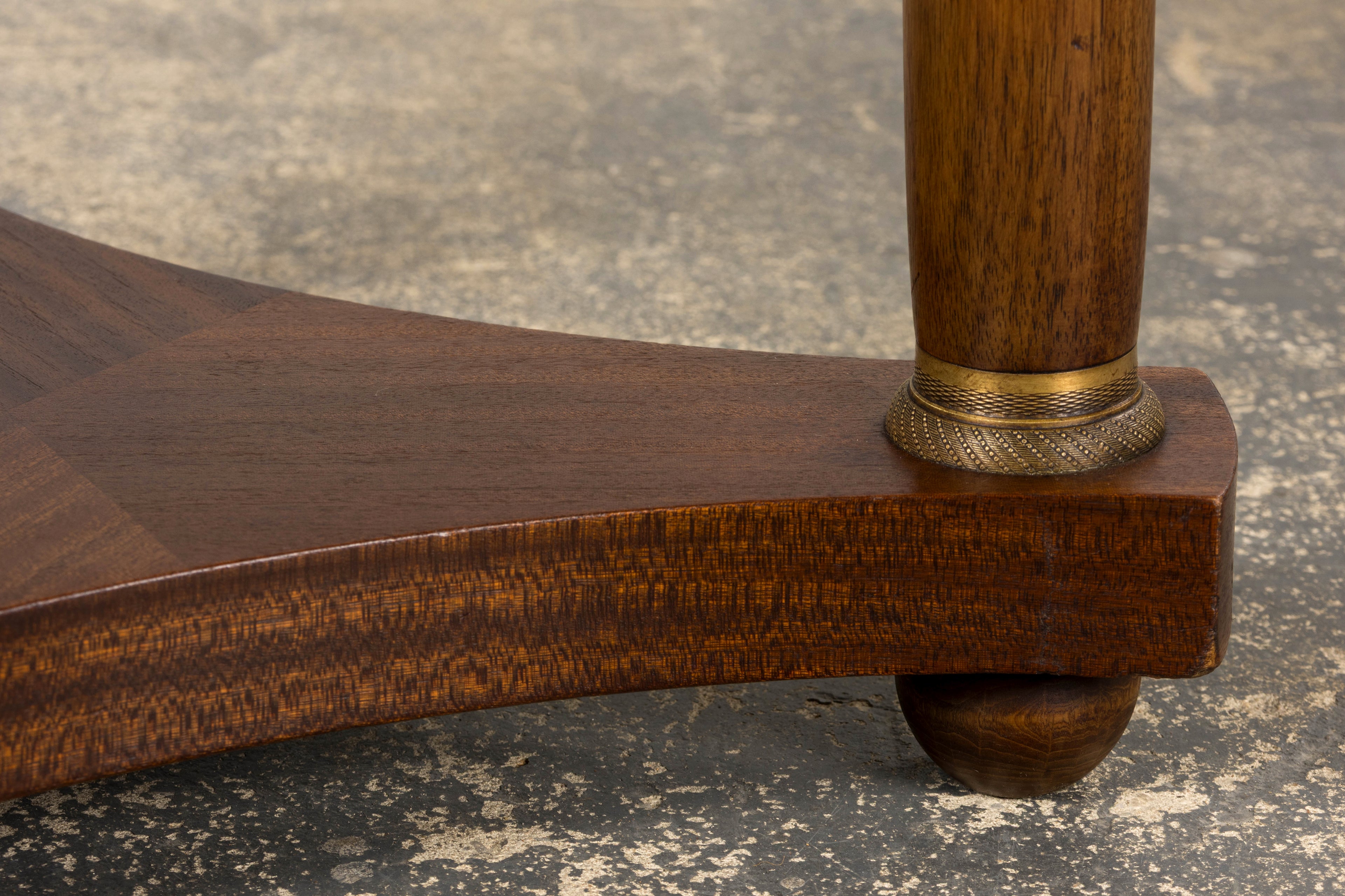 19th Century French Empire Style Mahogany Pedestal Side Table W/ Marble Top
