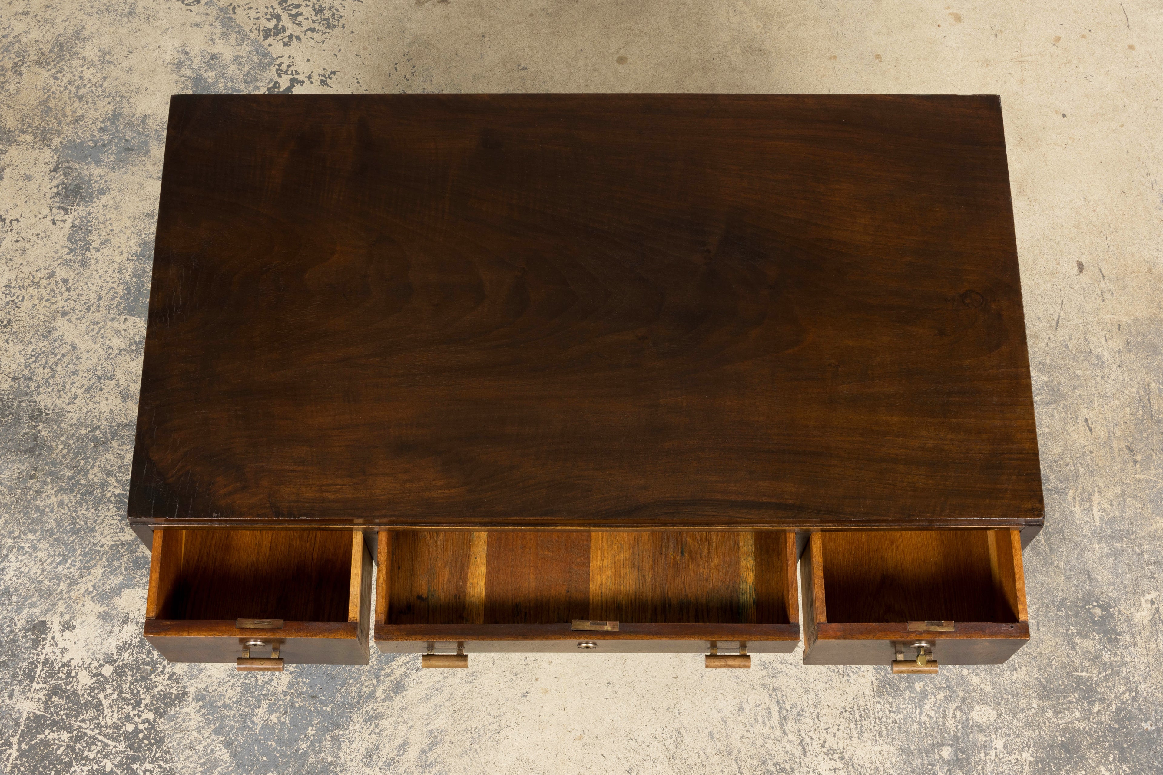 1930s French Art Deco Walnut Writing Desk