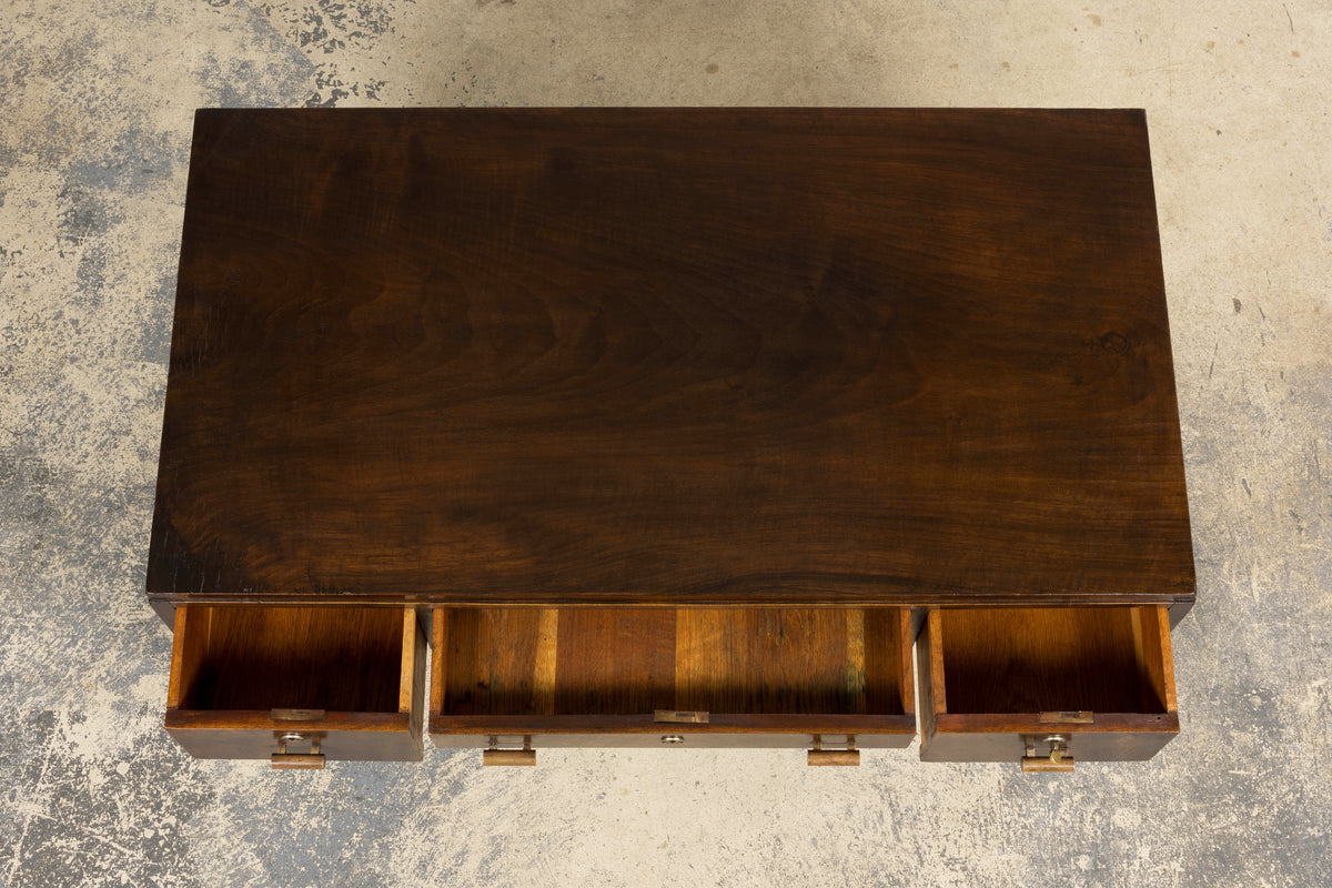 1930s French Art Deco Walnut Writing Desk