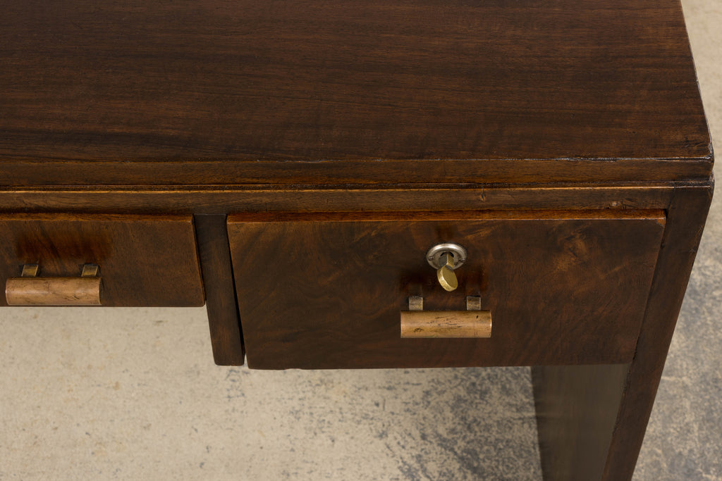 1930s French Art Deco Walnut Writing Desk