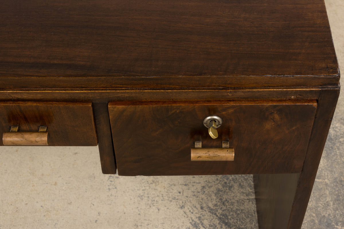 1930s French Art Deco Walnut Writing Desk