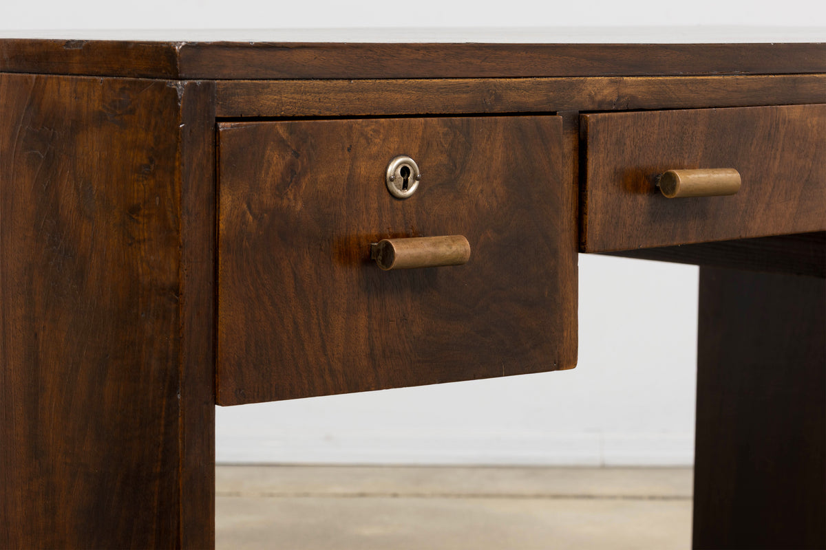 1930s French Art Deco Walnut Writing Desk