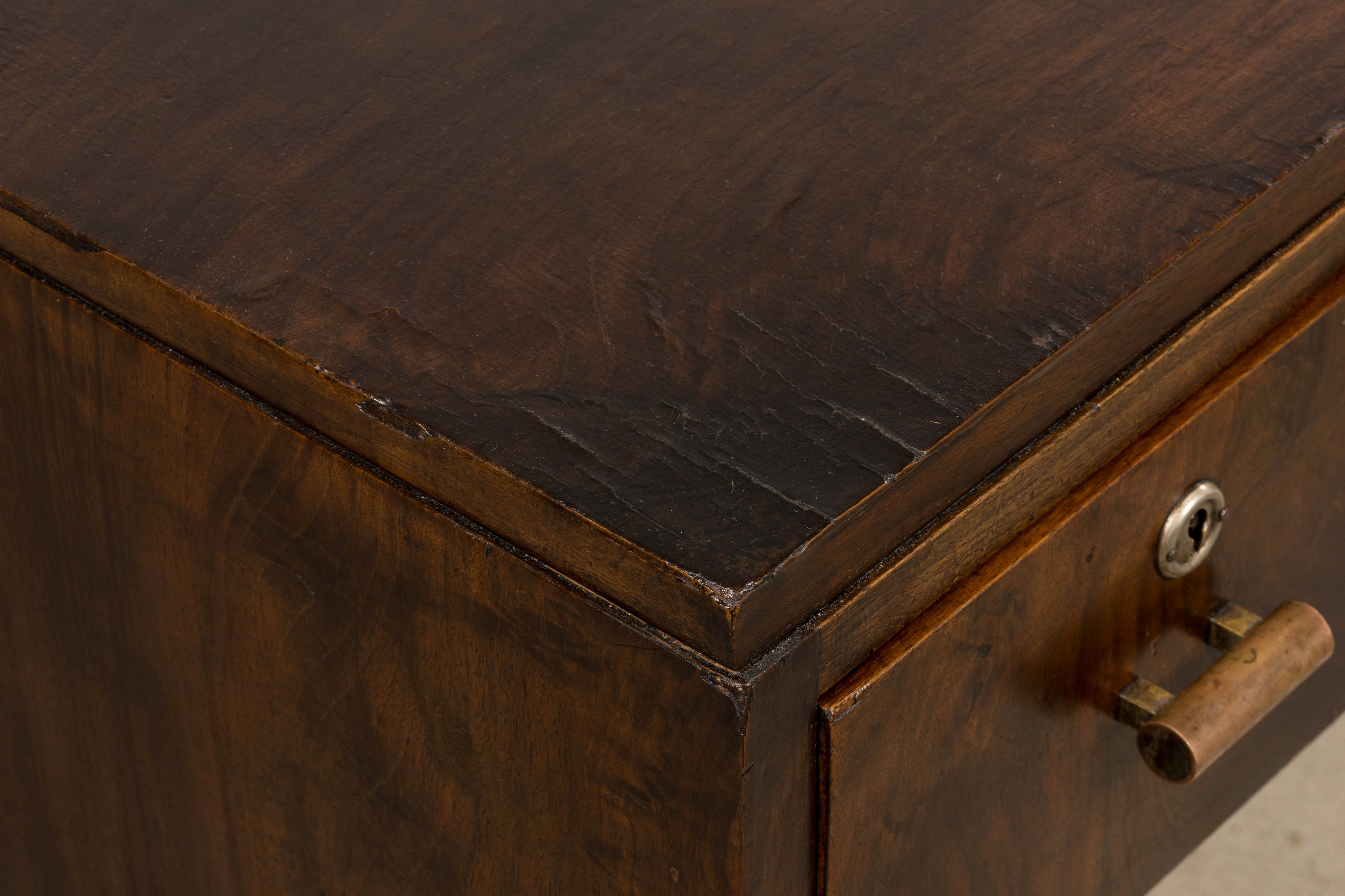 1930s French Art Deco Walnut Writing Desk