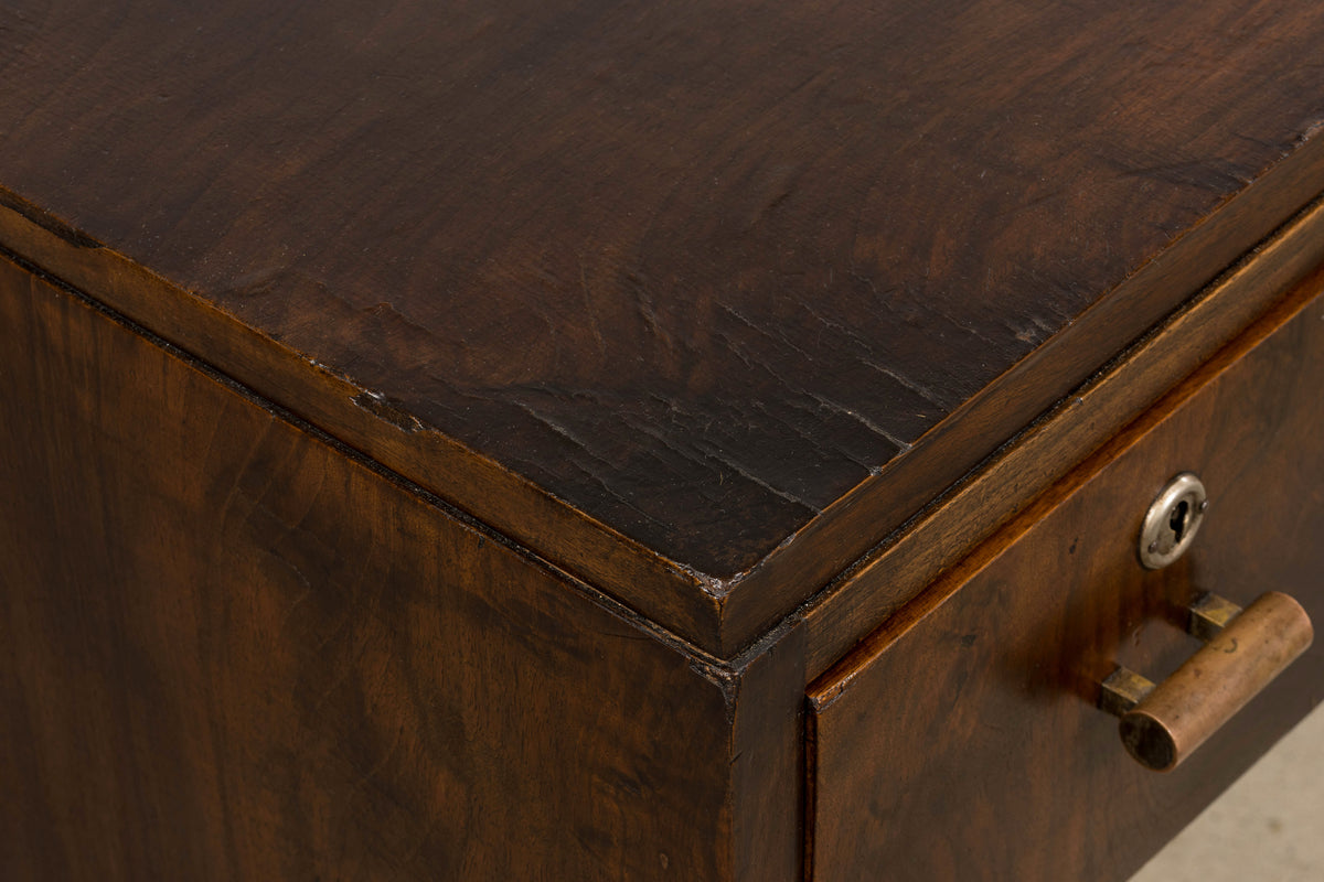 1930s French Art Deco Walnut Writing Desk