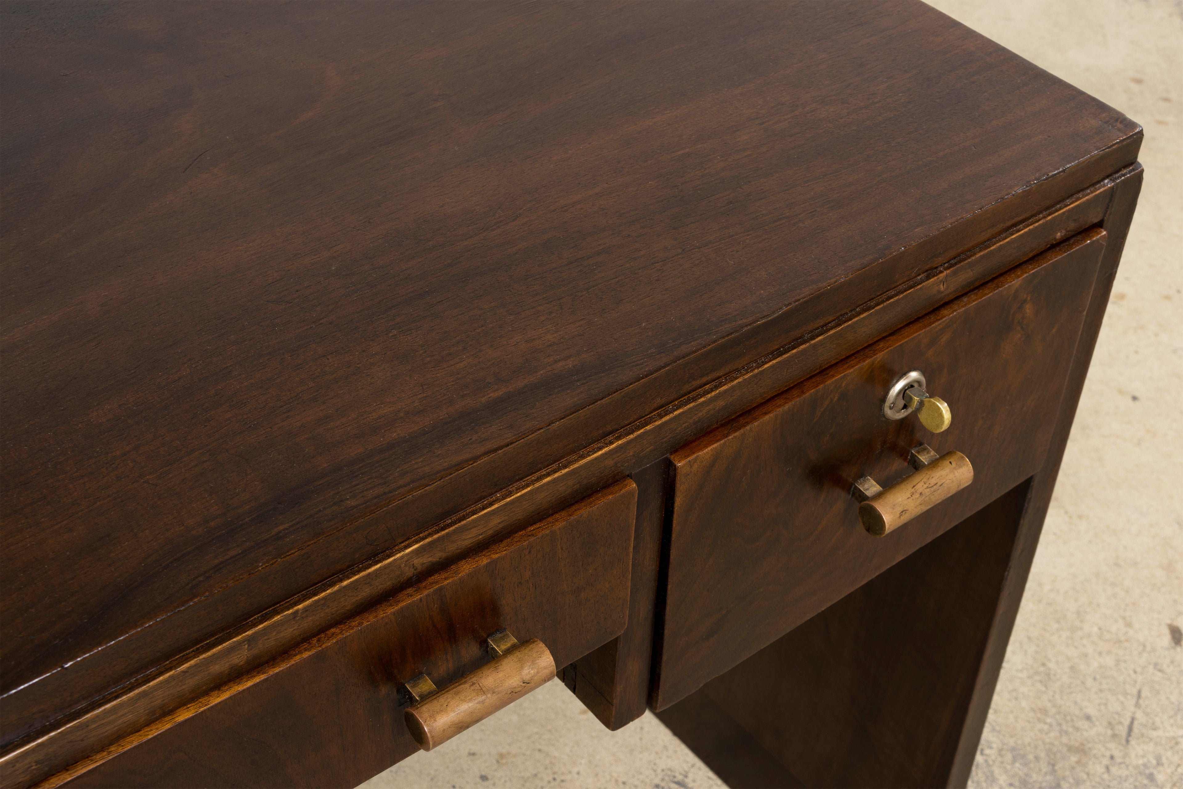 1930s French Art Deco Walnut Writing Desk