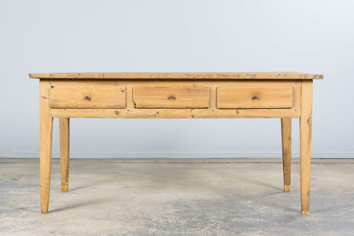 19th Century Country French Provincial Pine Farmhouse Island