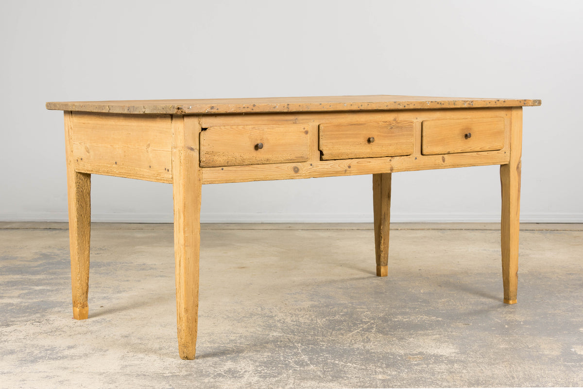 19th Century Country French Provincial Pine Farmhouse Island