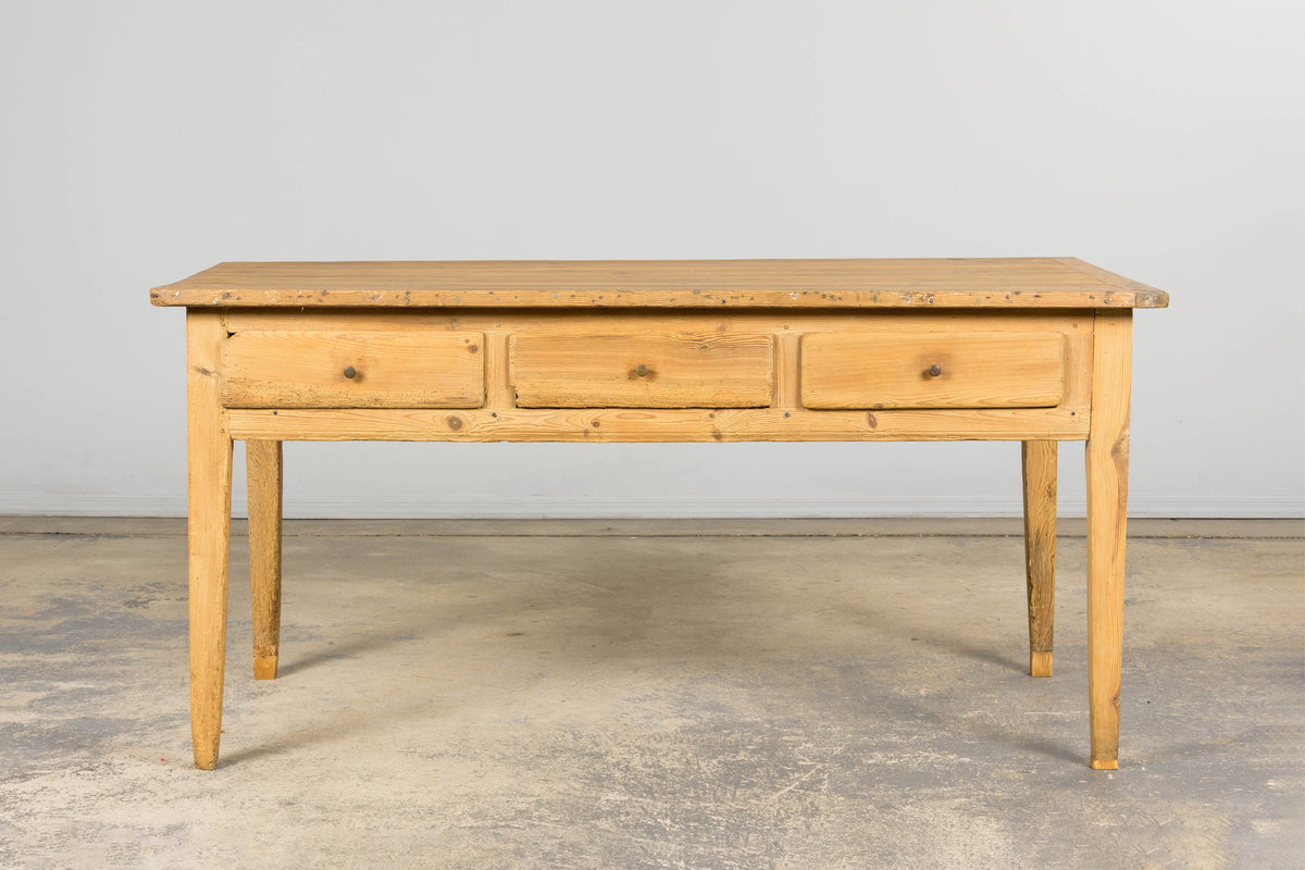 19th Century Country French Provincial Pine Farmhouse Island