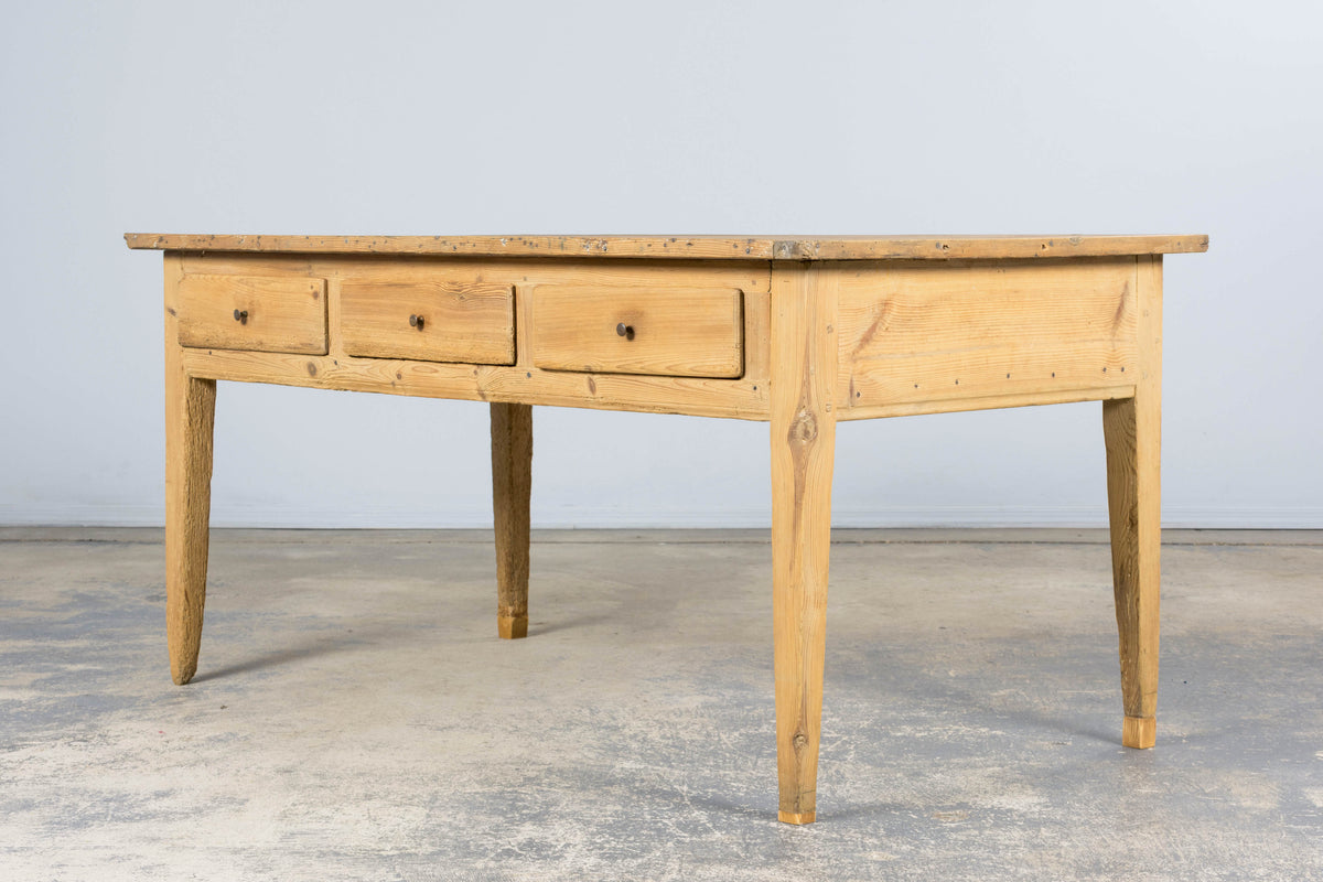 19th Century Country French Provincial Pine Farmhouse Island