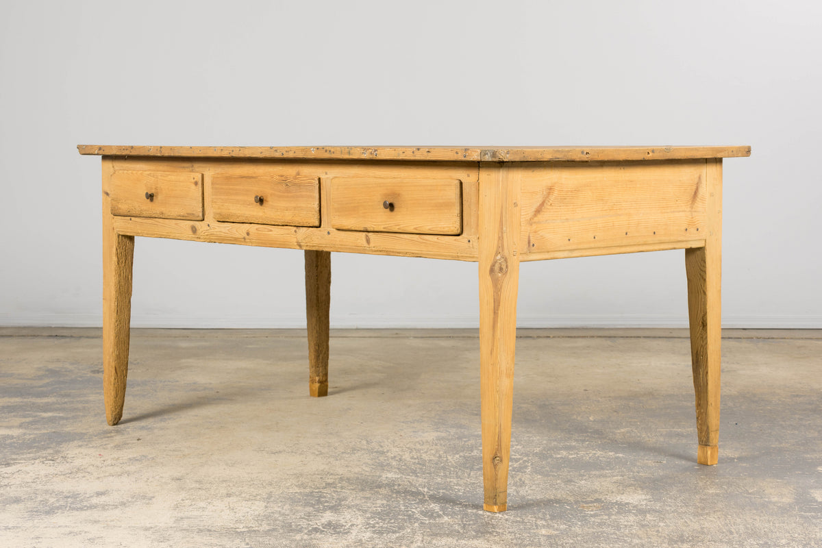 19th Century Country French Provincial Pine Farmhouse Island