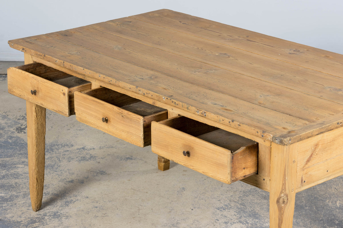 19th Century Country French Provincial Pine Farmhouse Island