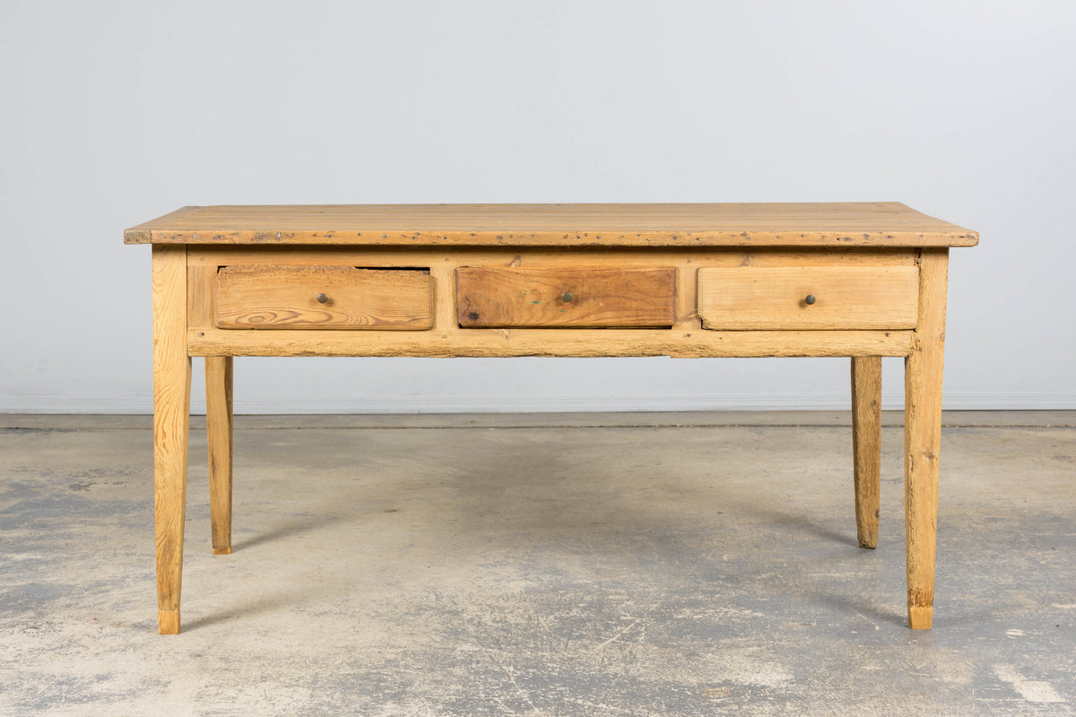 19th Century Country French Provincial Pine Farmhouse Island