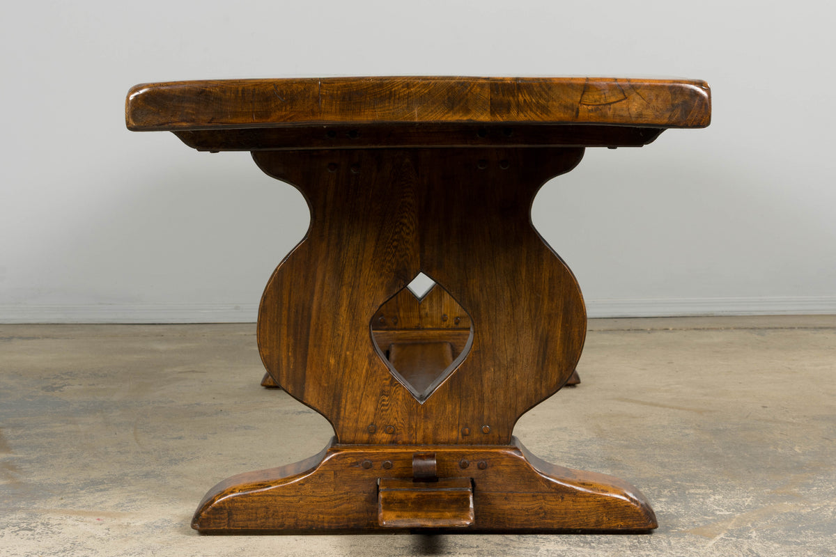 Antique French Monastery Fruitwood Farmhouse Dining Table