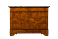 Mid-19th Century French Louis Philippe Walnut Commode with Gray Marble Top