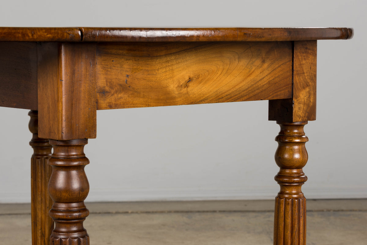 19th Century Country French Provincial Walnut Drop Leaf Table