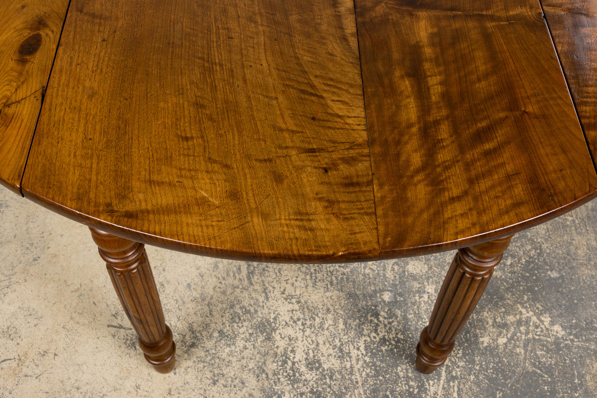 19th Century Country French Provincial Walnut Drop Leaf Table