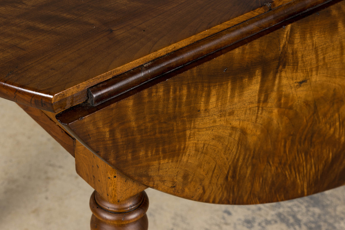 19th Century Country French Provincial Walnut Drop Leaf Table