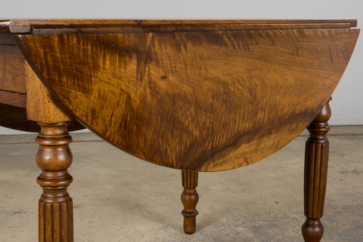 19th Century Country French Provincial Walnut Drop Leaf Table