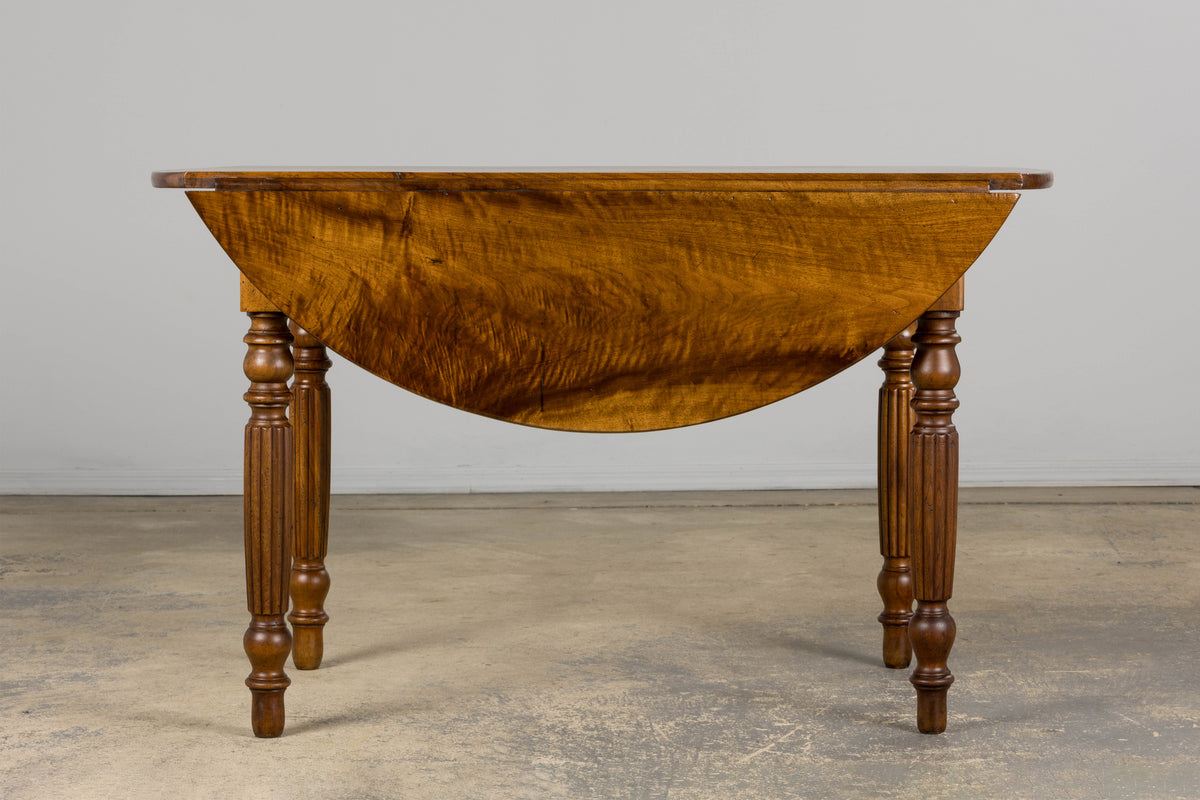 19th Century Country French Provincial Walnut Drop Leaf Table