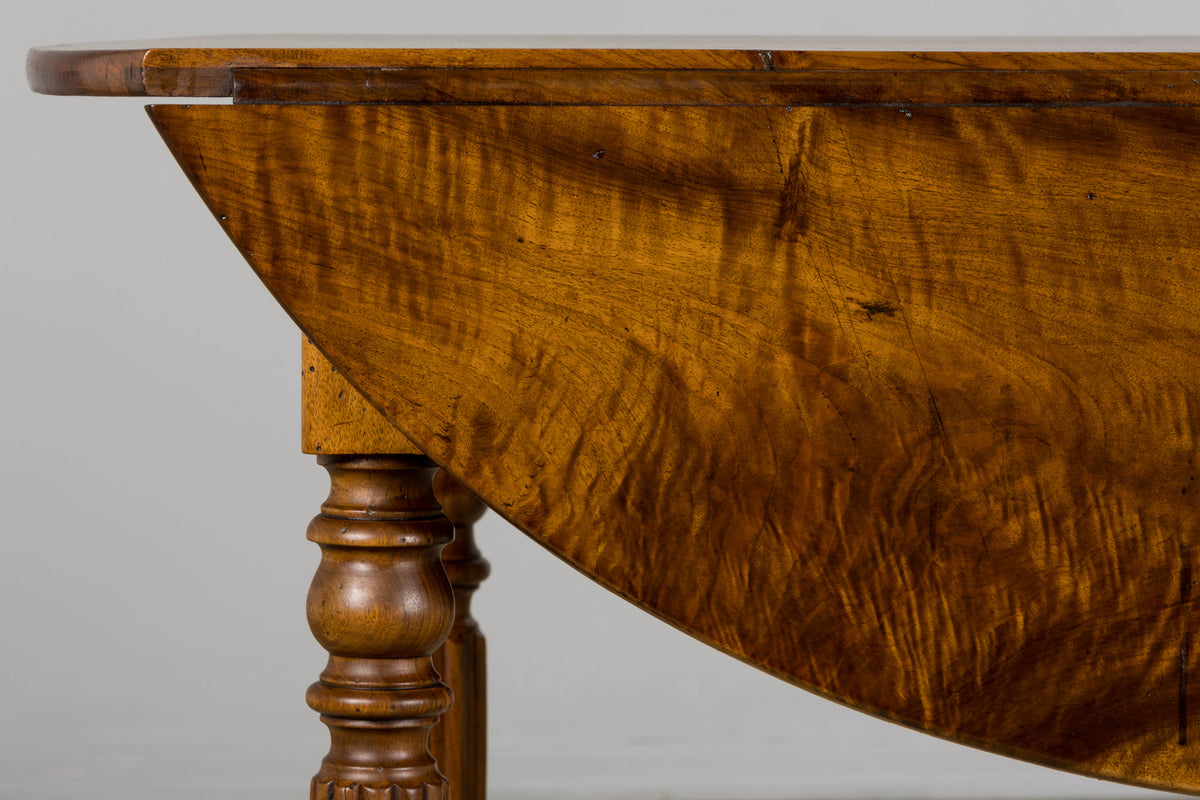 19th Century Country French Provincial Walnut Drop Leaf Table