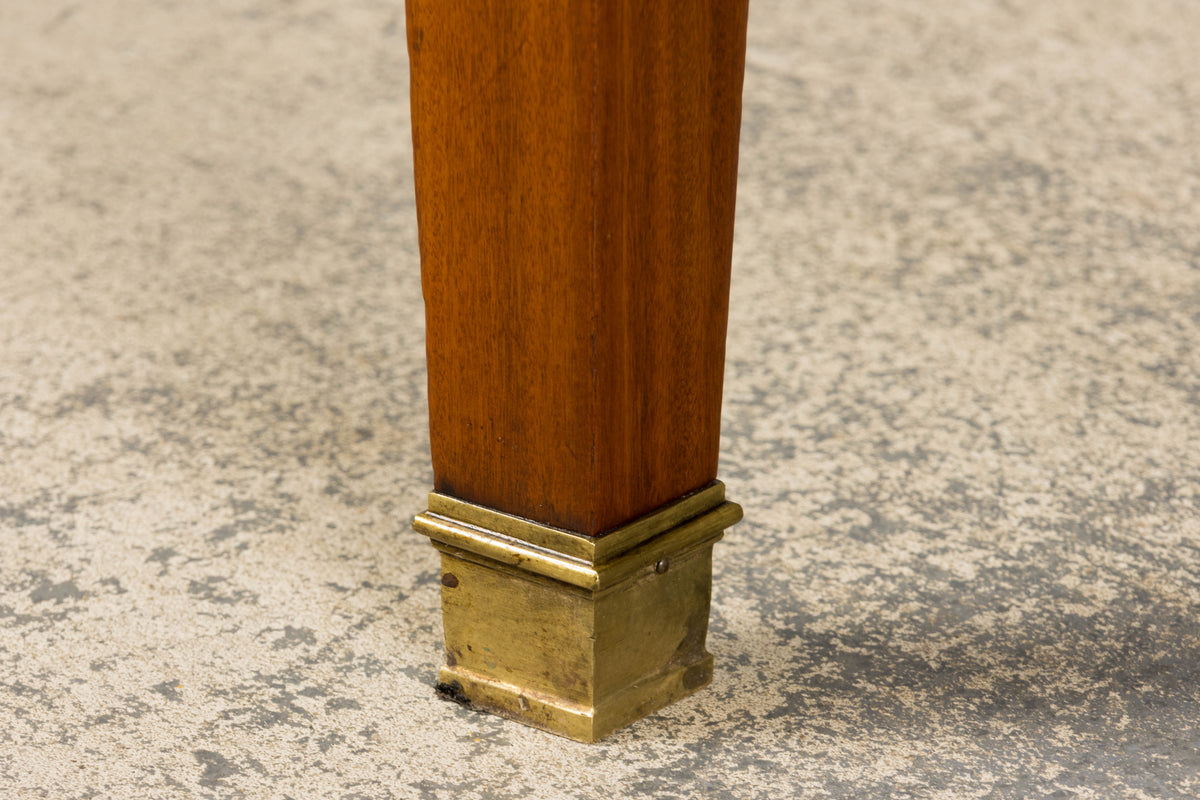 French Louis XVI Style Mahogany Writing Desk with Leather Top
