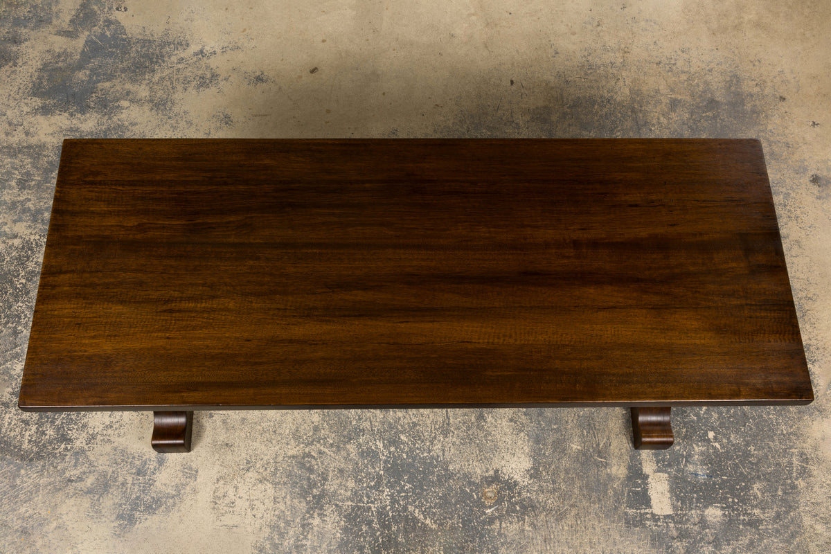 Country French Provincial Oak Trestle Farmhouse Dining Table