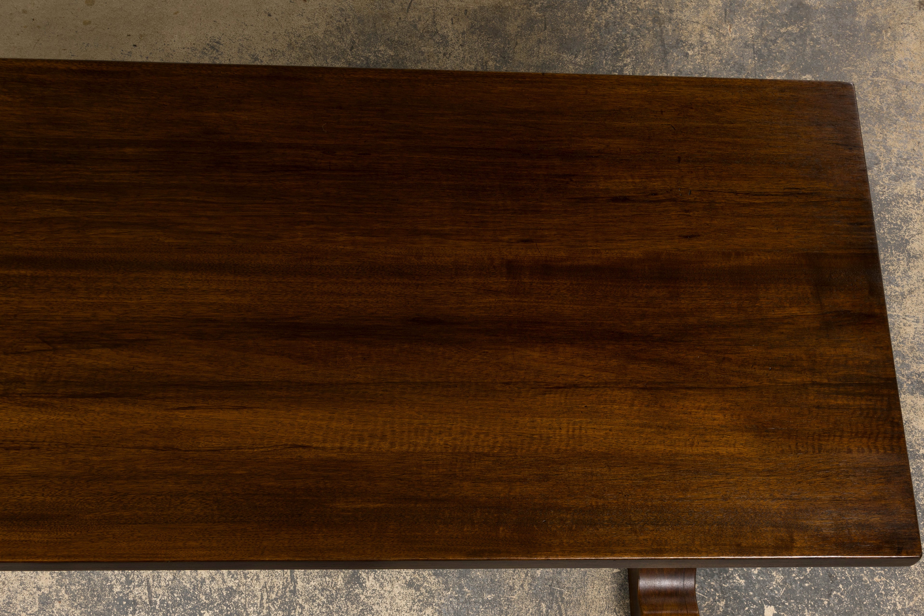 Country French Provincial Oak Trestle Farmhouse Dining Table